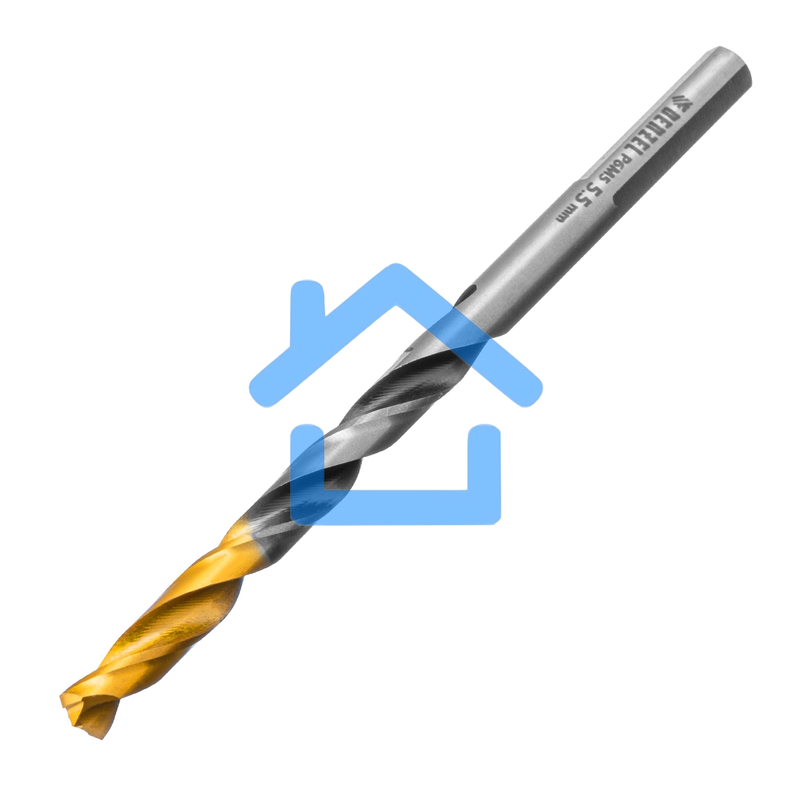 Сверло спиральное по металлу 5,5 x 93мм, Р6М5, Golden Tip, многогранная заточка Denzel