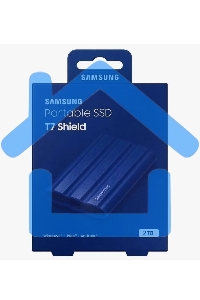 Внешний SSD Samsung T7 Shield, 2TB, USB 3.2 Gen 2 Type-C, R/W 1050/1000, синий
