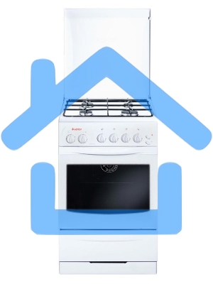 Плита газовая Gefest ПГ 3200-05 белый, конфорок 4 шт, духовка 42 л, 50 см x 85 см x 57 см