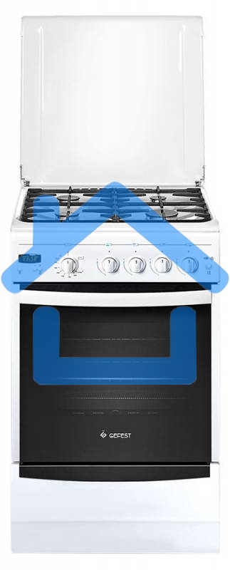 Плита газовая Gefest ПГ 5100-03 белый, конфорок 4 шт, духовка 52 л, 50 см x 85 см x 58.5 см