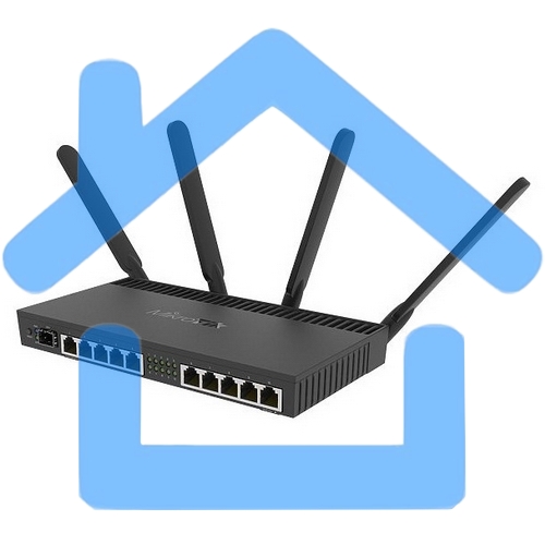 Маршрутизатор MIKROTIK RB4011iGS+5HacQ2HnD-IN 10x10/100/1000 LAN, 1 SFP+, 2,4Ghz/5Ghz, 802.11a/b/g/n/ac