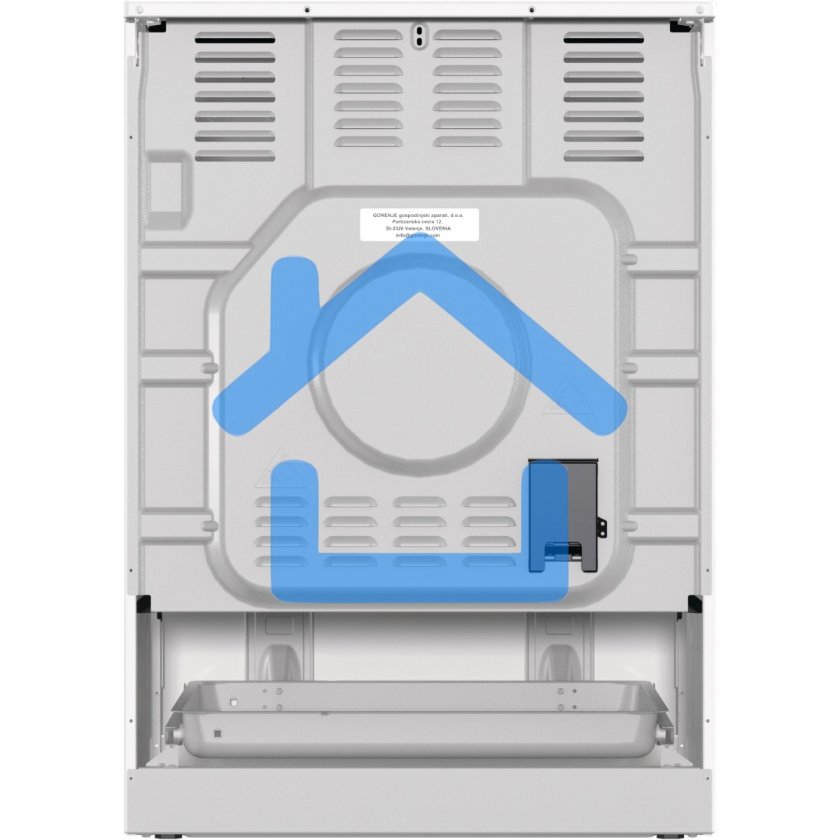 Плита электрическая Gorenje GEC6C40WD белый, конфорок 4 электрических, духовка 71 л, 60 см x 85 см x 60 см