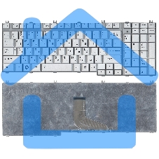 Клавиатура для ноутбука Toshiba Satellite P205-S6237 серебристая (шлейф по центру)