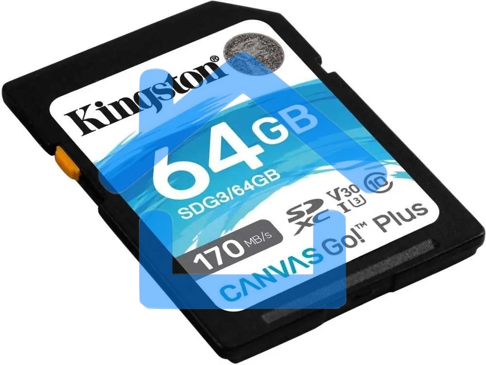 Флеш карта Kingston 64GB SDXC Canvas Go Plus 170R C10 UHS-I U3 V30 EAN: 740617301397
