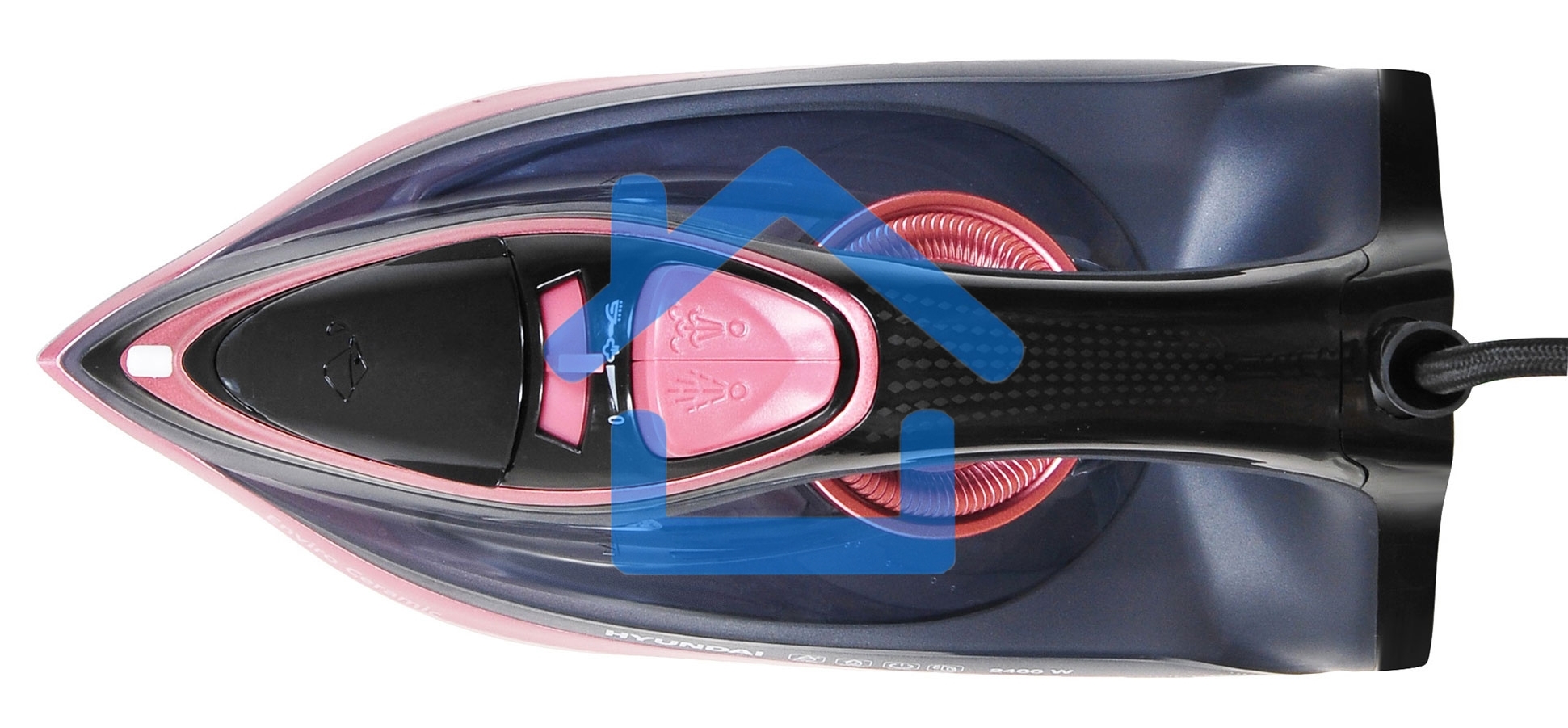 Утюг Hyundai H-SI01623 2400Вт черный/розовый