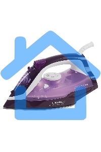 Утюг Galaxy Line GL 6124, фиолетовый с белым, паровой, 2500 Вт, постоянный пар 50 г/мин, паровой удар 230 г/мин, функции: самоочистка, антикапля, антинакипь, функция увлажнения, вертикальное отпаривание, защита от перегрева, индикатор нагрева, керамическо