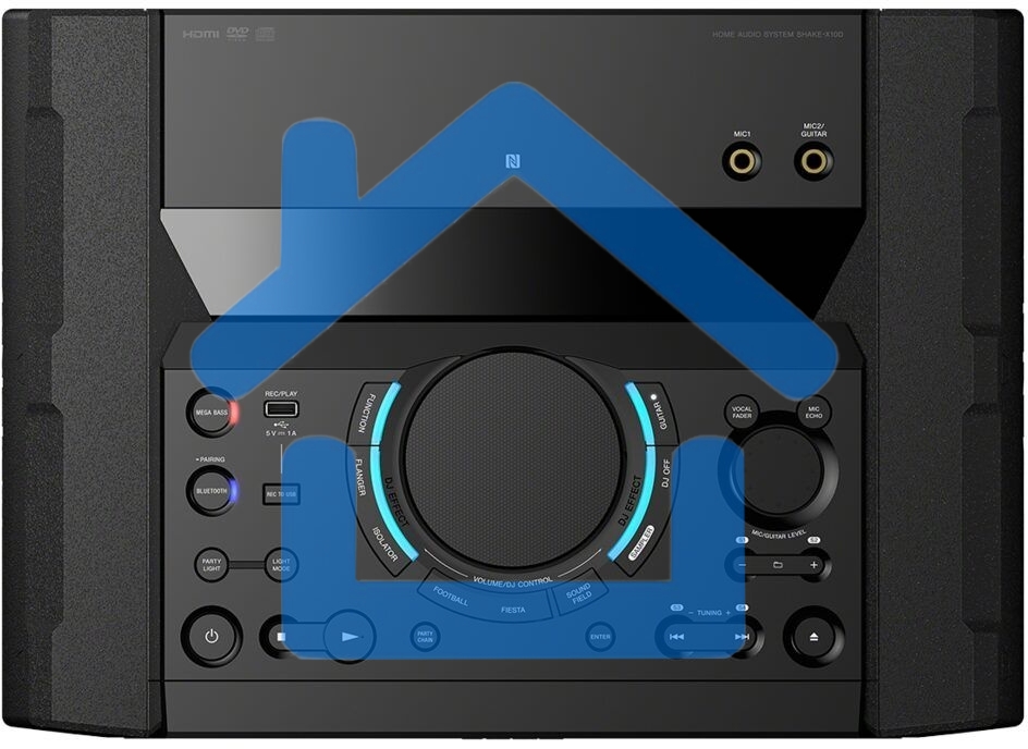 Минисистема Sony Shake-X10 черный 1200Вт CD CDRW DVD DVDRW FM USB BT
