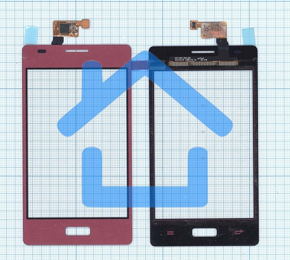 Сенсорное стекло (тачскрин) для LG Optimus L5 E610 E612. розовое