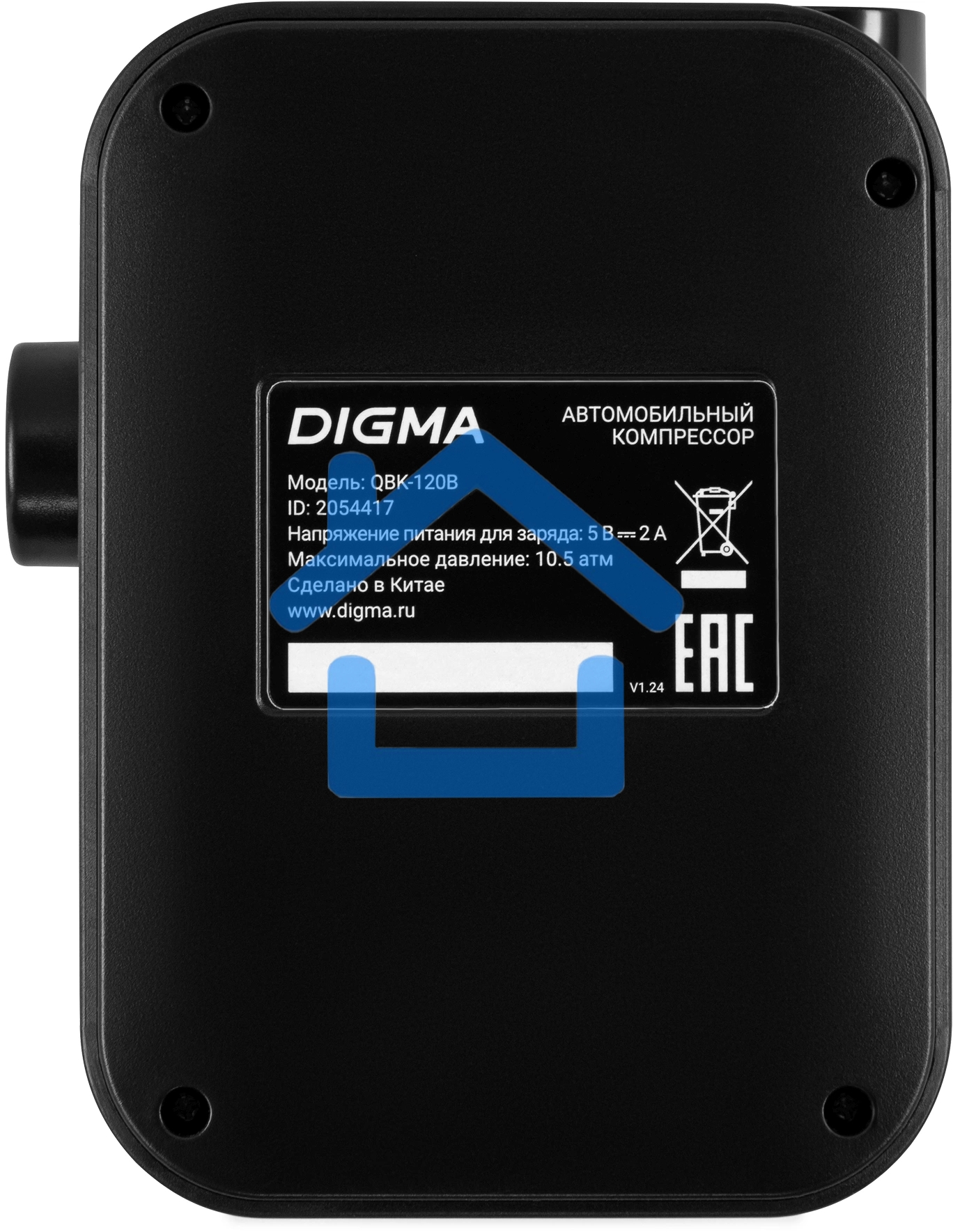Автомобильный компрессор Digma QBK-120B черный, шланг 0.2м
