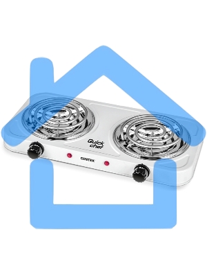 Электрическая плитка Centek CT-1509 (белая) 2конфорки ТЭН 140мм, 2000Вт, индикатор работы, усиленный корпус