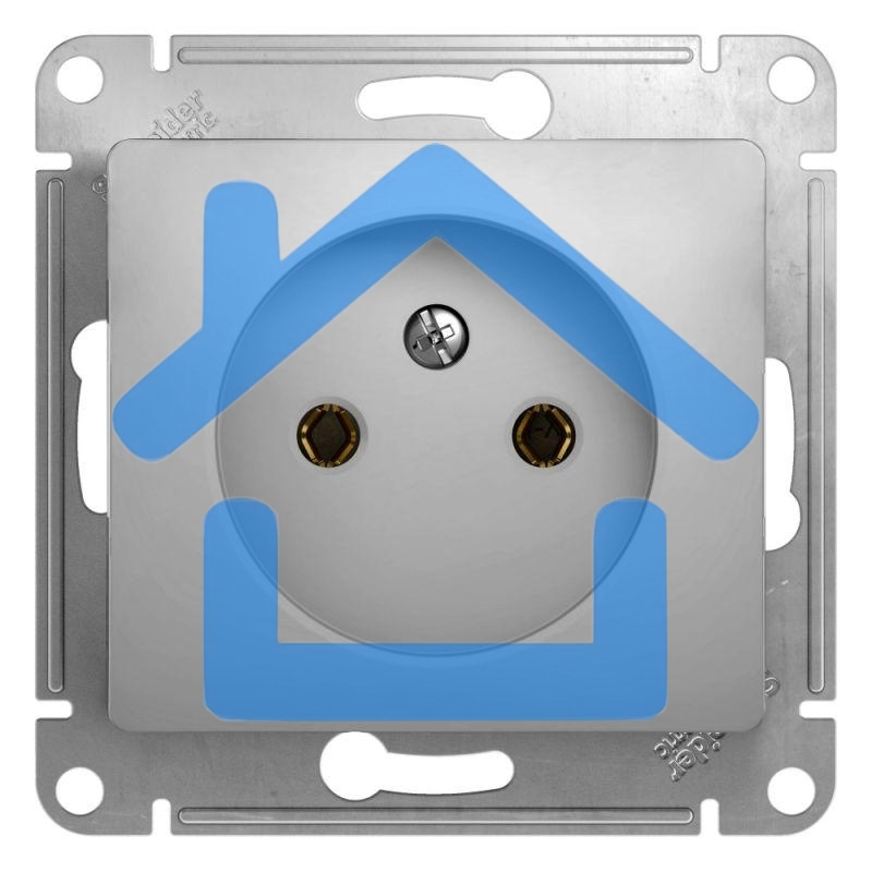 Механизм розетки 1-м СП Glossa 16А IP20 без заземл. алюм. SchE GSL000341