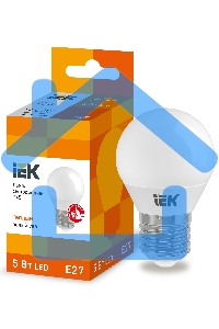 Лампа светодиодная ECO G45 5Вт шар 3000К тепл. бел. E27 450лм 230-240В ИЭК LLE-G45-5-230-30-E27