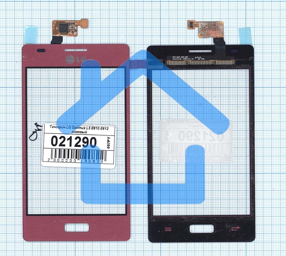Сенсорное стекло (тачскрин) для LG Optimus L5 E610 E612. розовое