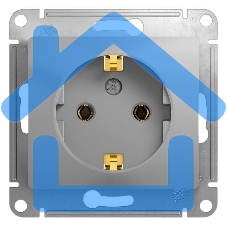 Механизм розетки 1-м СП Glossa 16А с заземл. алюм. SchE GSL000343 Механизм розетки 1-м СП Glossa 16А с заземл. алюм. SchE GSL000343
