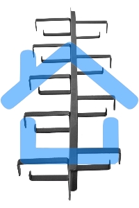 Кабельный органайзер Горизонтальный ЦМО ГКО-1-9-9005 двухсторонний кольца 1U шир.:19