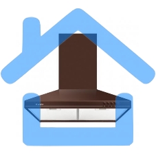 Вытяжка каминная Gefest ВО 10 К47 коричневый, 60 см, 300 куб. м/ч, 75 дБ