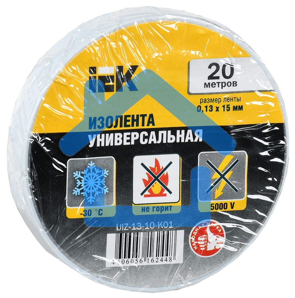 Изолента Iek UIZ-13-10-K01 0,13х15 мм белая 20 метров ИЭК