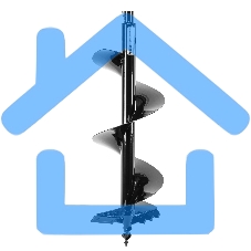 Шнек для грунта Denzel ER-250, диаметр 250 мм, длина 800 мм, соединение 20 мм, съемный нож