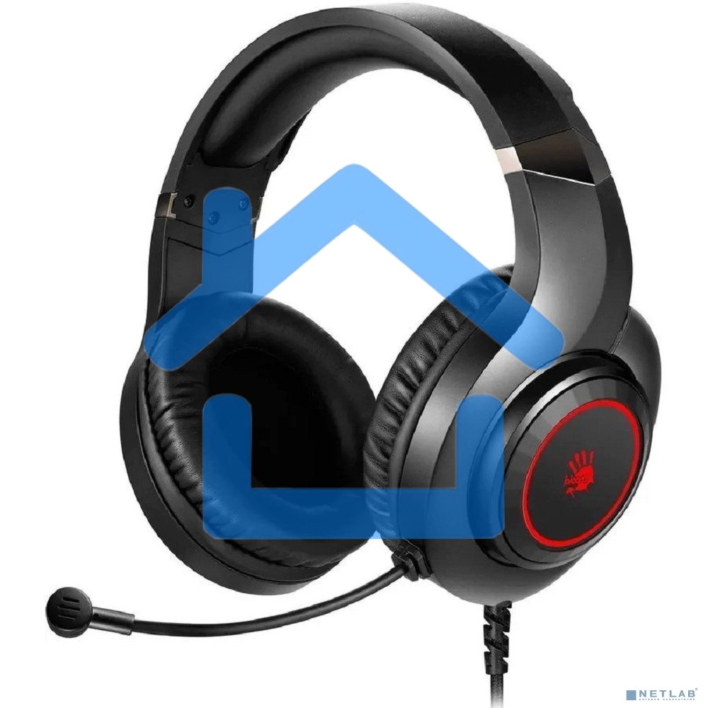 Наушники с микрофоном A4 Bloody G220S черный 2м мониторные USB оголовье (G220S USB/ BLACK)