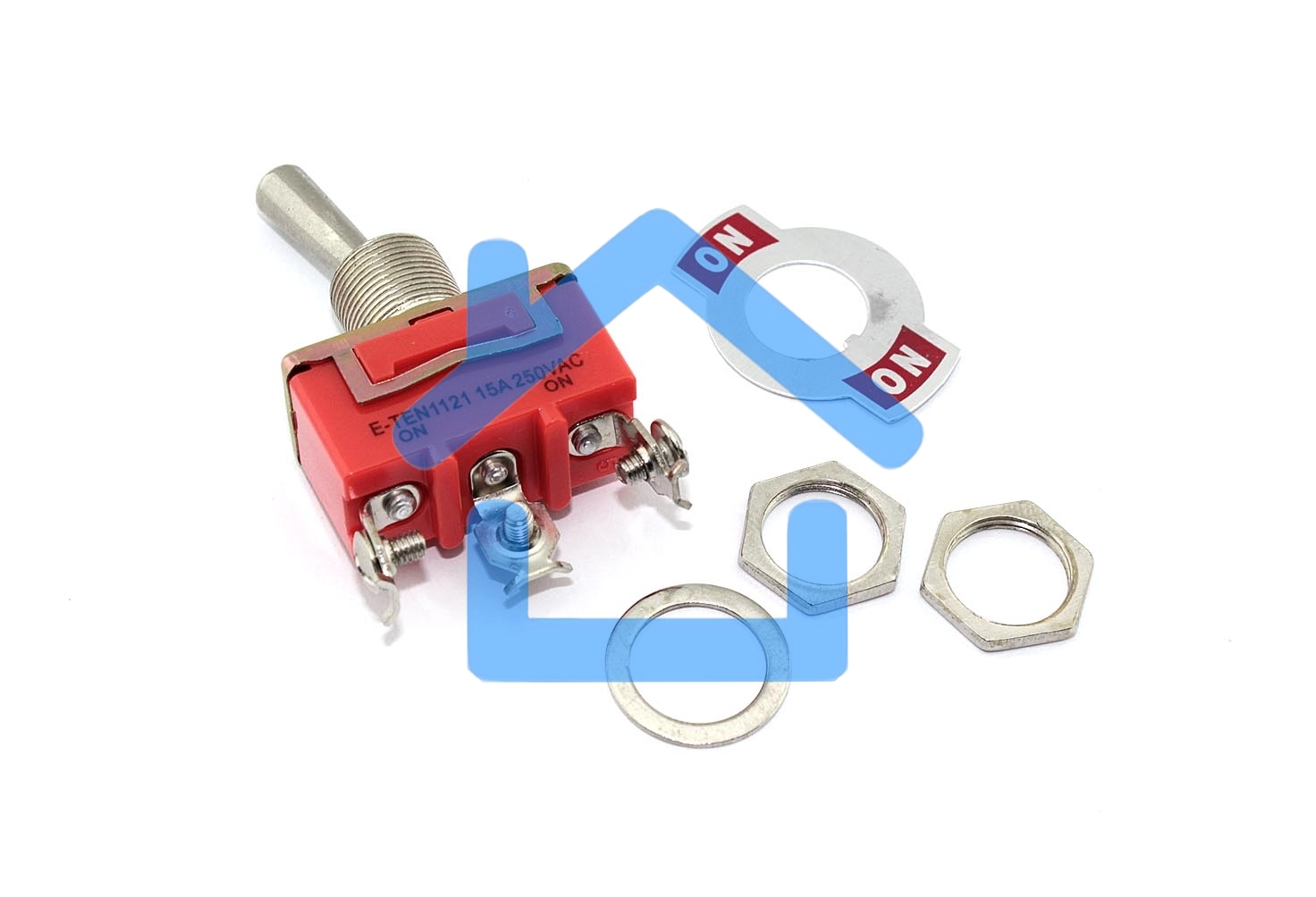 Тумблер E-TEN1121, 250V, 15А, 3 контакта, клеммы под винт, ON-ON