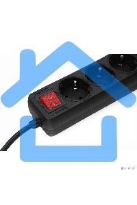 Удлинитель Гарнизон EL-NB-G3-B-3 3р 10А 3м с выключателем и заземлением, черный