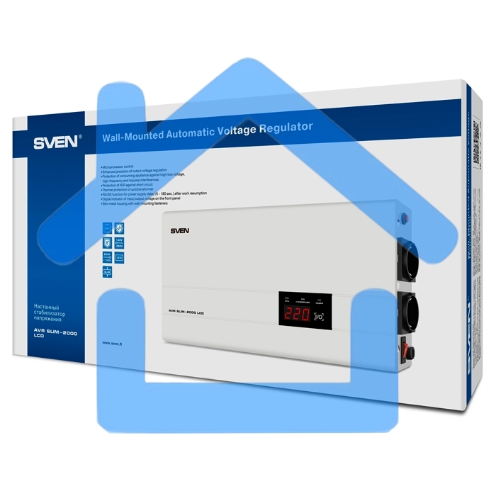 Сетевые фильтры SVEN Стабилизатор напряжения AVR SLIM-2000 LCD