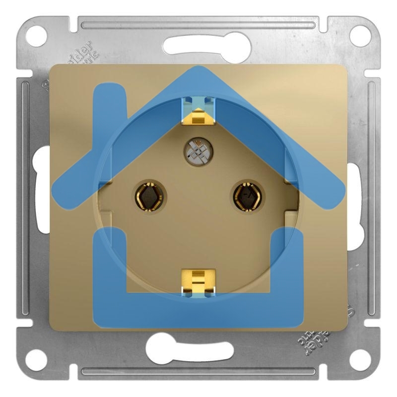 Механизм розетки 1-м СП Glossa 16А с заземл. титан SchE GSL000443