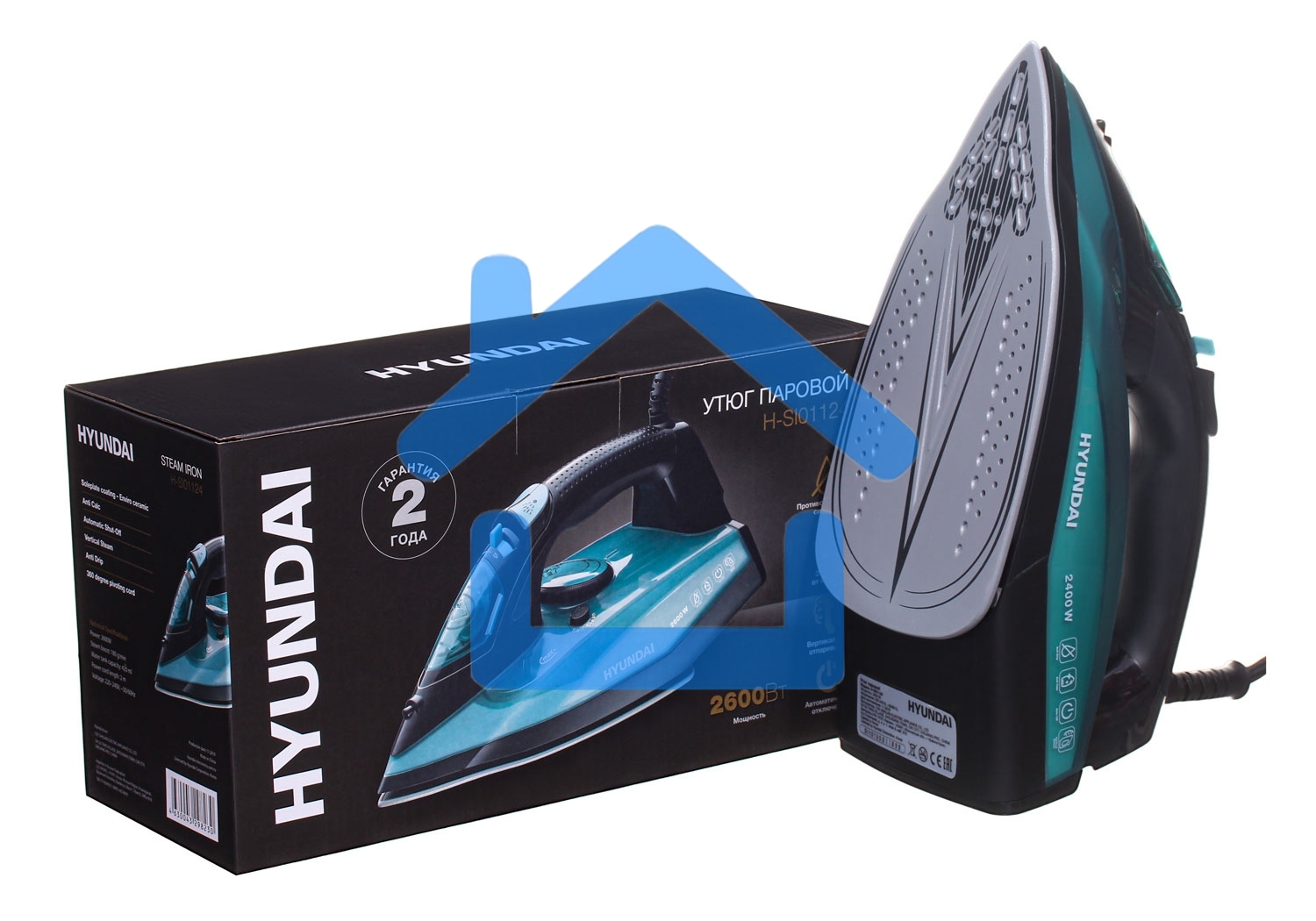 Утюг Hyundai H-SI01124 2600Вт черный/зеленый