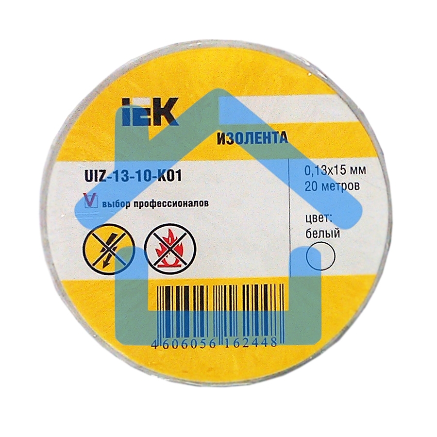 Изолента Iek UIZ-13-10-K01 0,13х15 мм белая 20 метров ИЭК