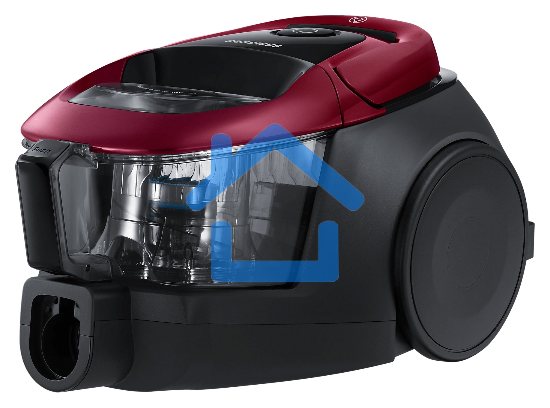 Пылесос Samsung VC18M31A0HP бордовый/черный, 380/1800 Вт, уборка сухая, пылесборник контейнер 2 л