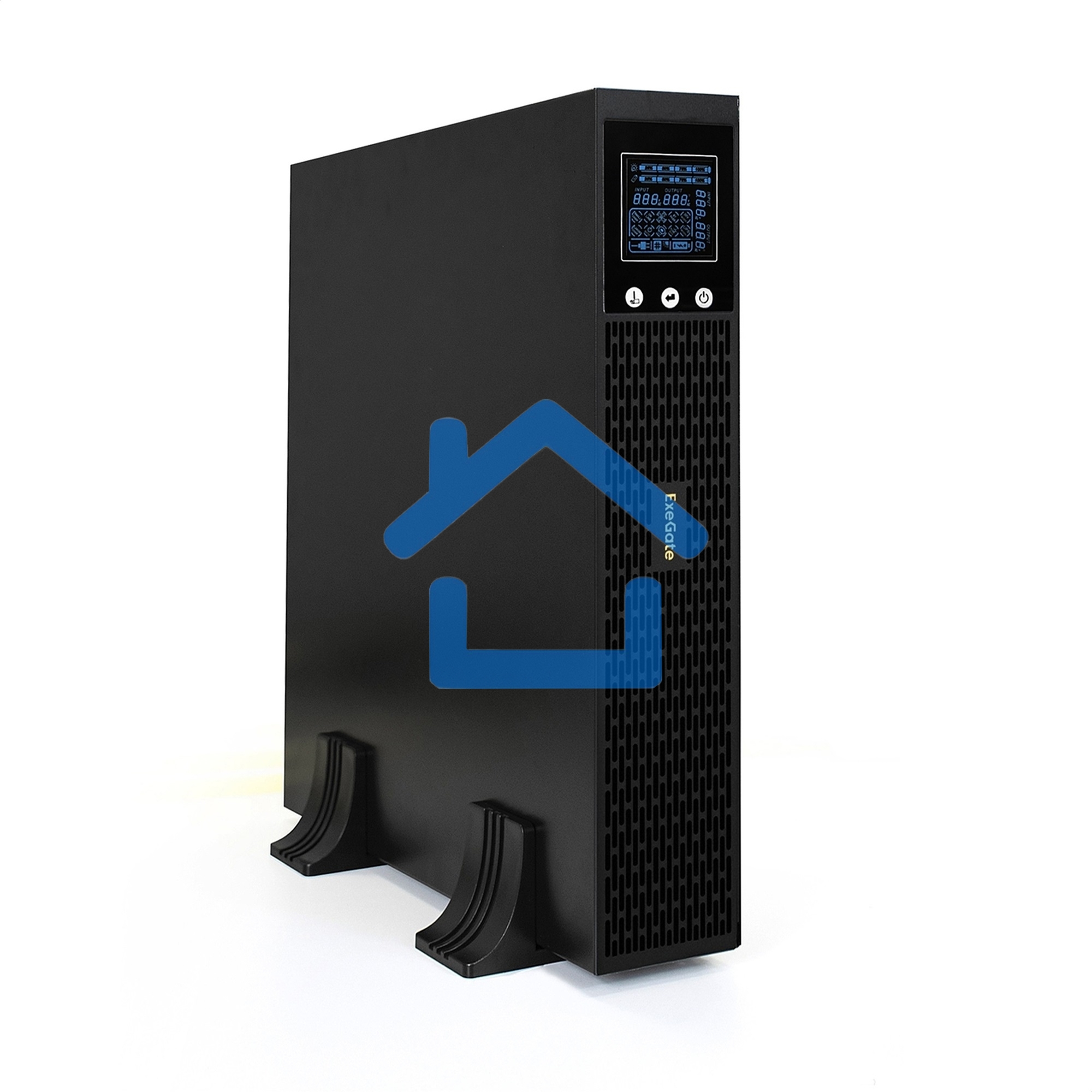Источник бесперебойного питания Pure Sine Wave ExeGate SinePower UHB-1000.LCD.AVR.1SH.4C13.RJ.USB.2U <1000VA/800W, LCD, AVR, 1*Schuko+4*C13, RJ45/11, USB, Rackmount 2U/Tower, металлический корпус, черный>