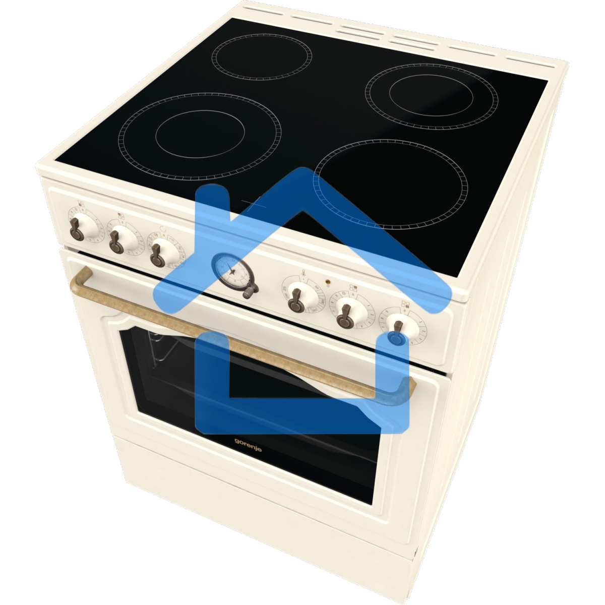 Плита электрическая Gorenje GECS6B70CLI белый, конфорок 4 электрических, духовка 71 л, 60 см x 85 см x 60 см