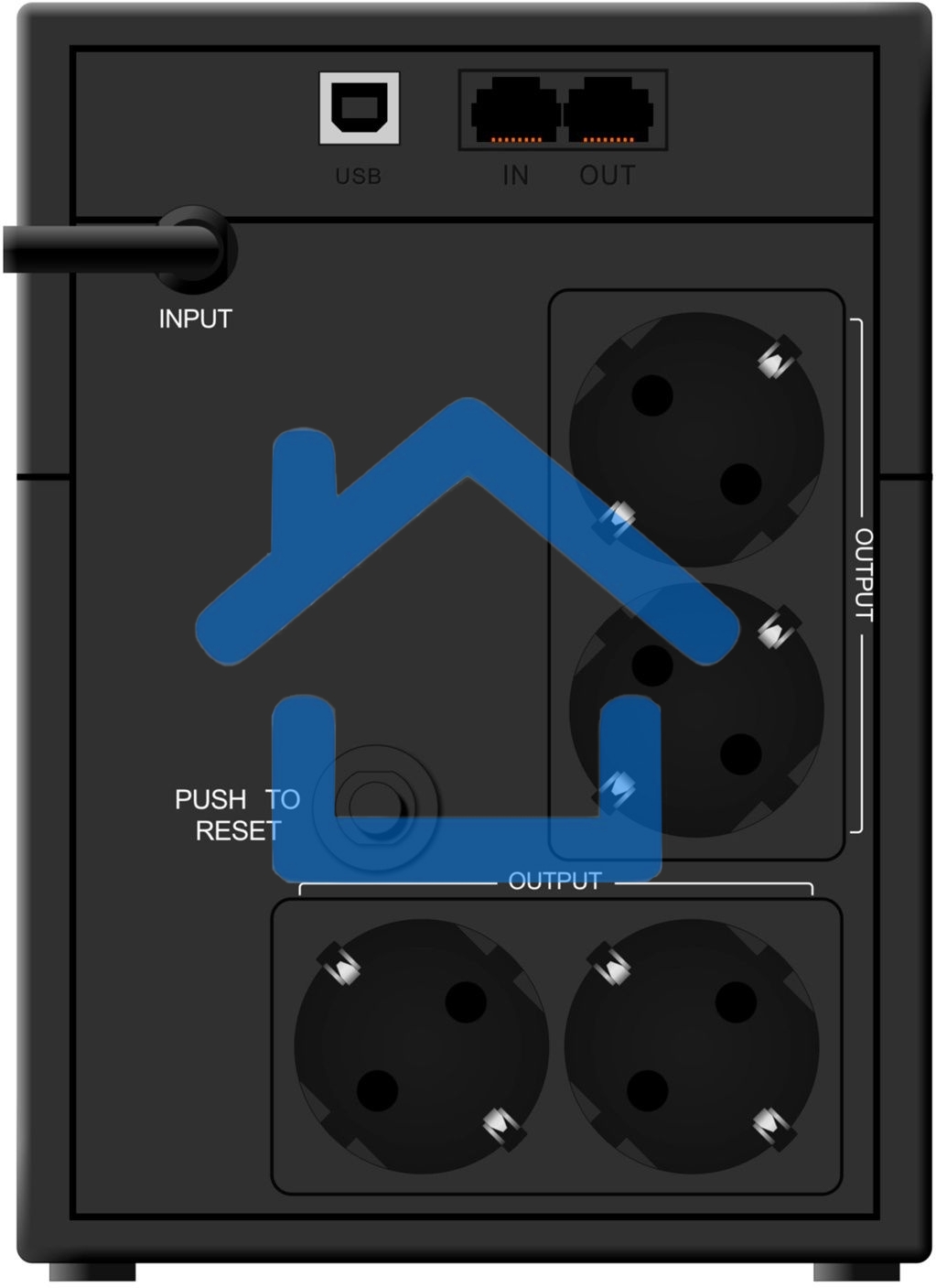 Источник бесперебойного питания Ippon Back Basic 1200 LCD Euro 720Вт 1200ВА черный