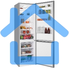 Холодильник Nordfrost NRB 134 S серебристый двухкамерный 238/100 л морозилка снизу, капельная система