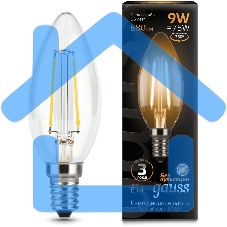 Лампа светодиодная LED Gauss Filament Свеча E14 9W 680lm 2700К 1/10/50