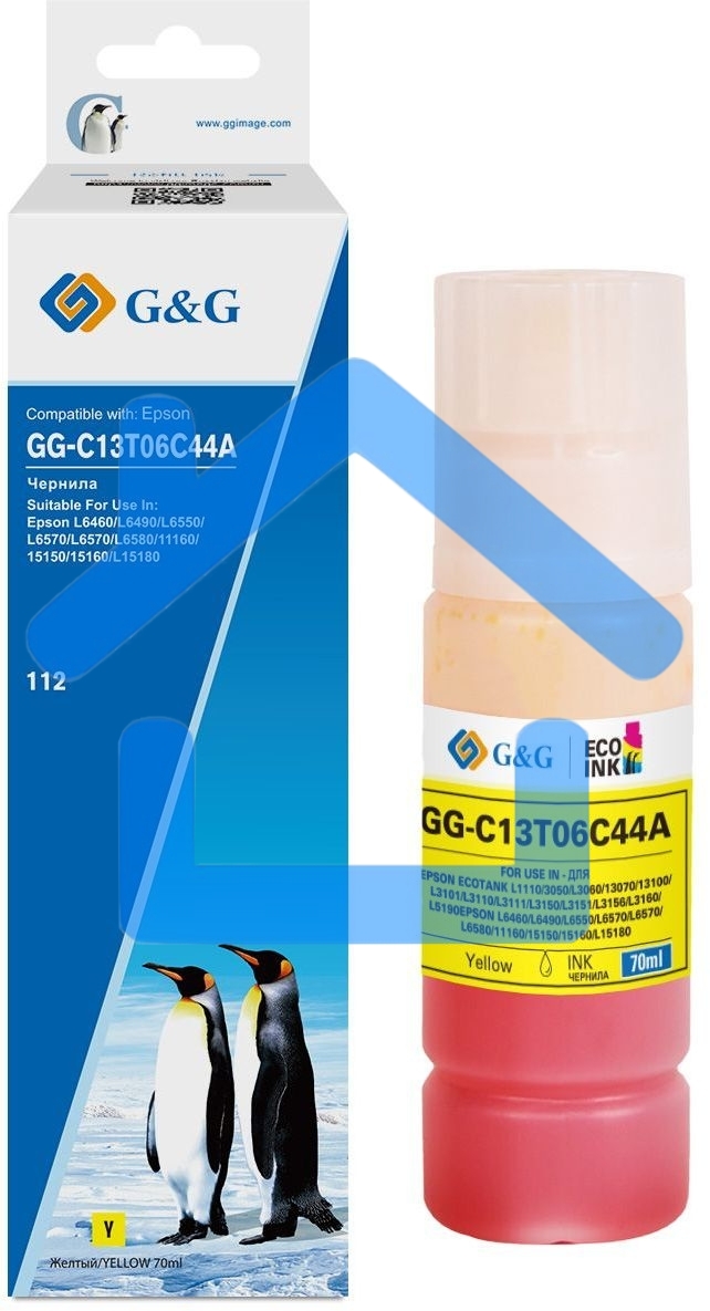 Чернила G&G GG-C13T06C44А №112 желтый70мл для Epson L6550/6570/11160/15150/15160