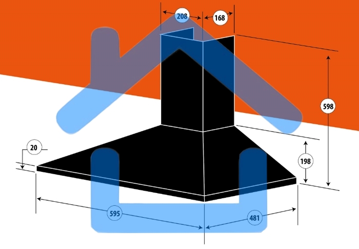 Вытяжка каминная Centek СТ-1820-60 черный, 60 см, 800 куб. м/ч, 55 дБ