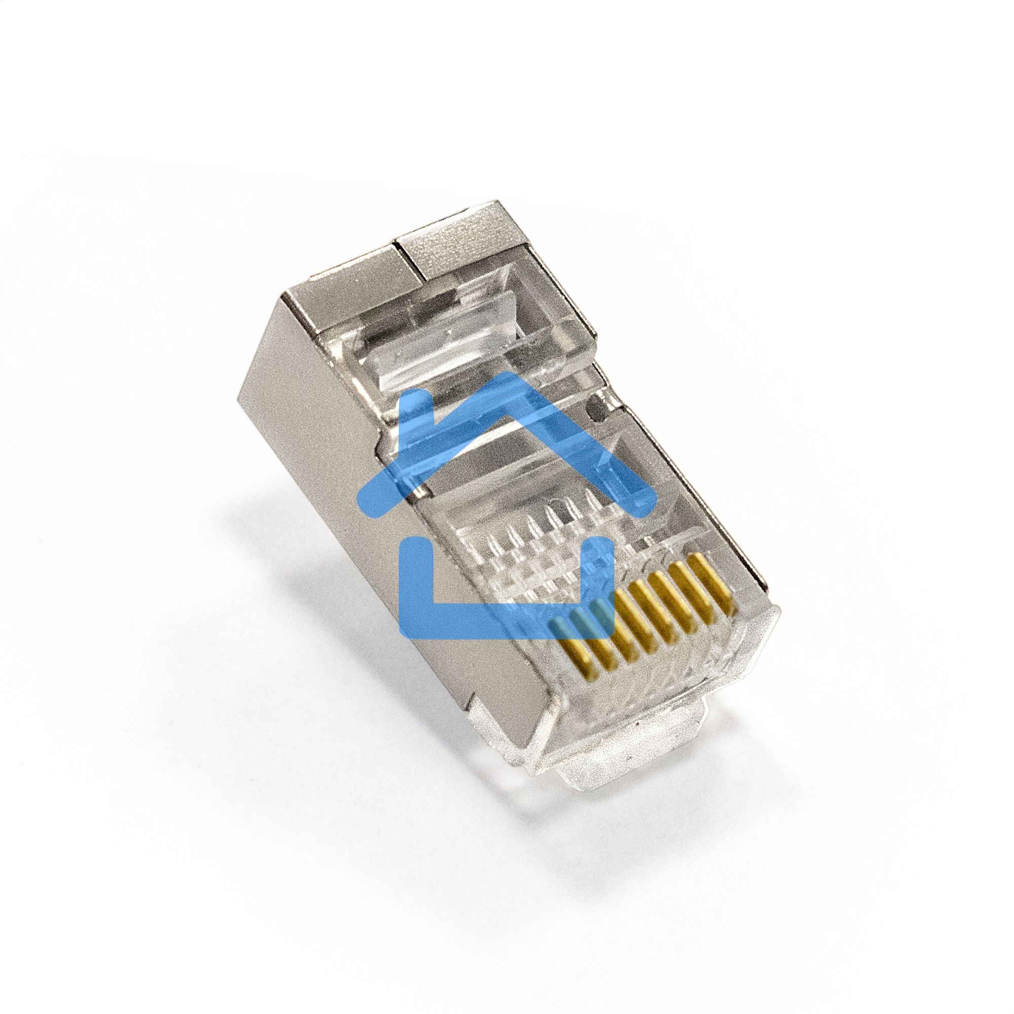 Коннектор ExeGate PL45-C5-8P8C-SH-100 RJ-45 Кат.5e (8P8C) под одножильный кабель, экранированный, золотое напыление (100шт)