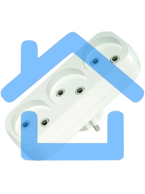 Тройник 3 гнезда 10 А, без заземления линейный MAKEL 10032