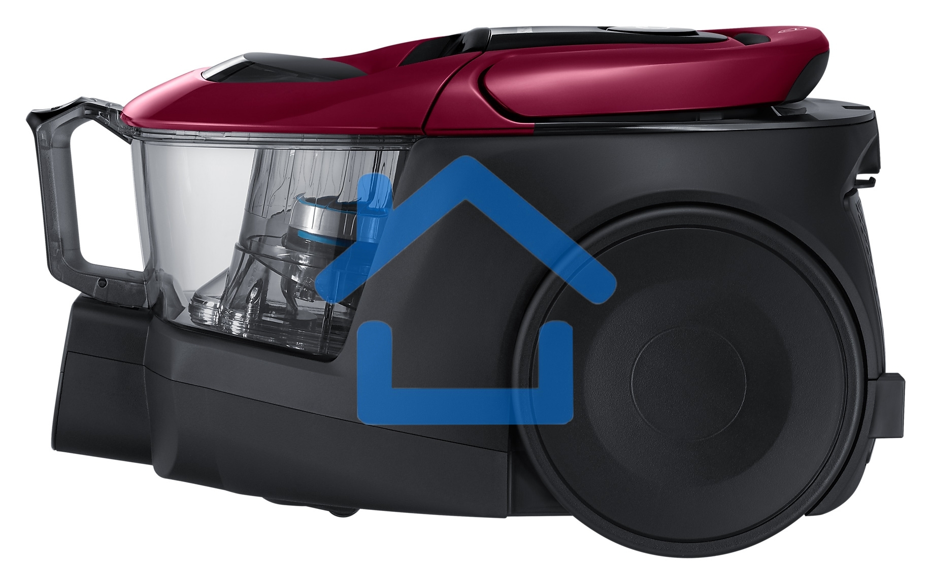 Пылесос Samsung VC18M31A0HP бордовый/черный, 380/1800 Вт, уборка сухая, пылесборник контейнер 2 л