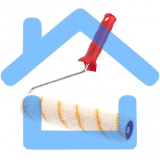 Валик в сборе Matrix ПОЛИАКРИЛ желтая полоса, 250 мм, ворс 12 мм, D 36 мм, D ручки 6 мм