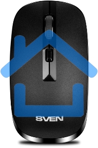 Мышь беспроводная SVEN RX-260W черный, 1600 dpi, радиоканал, USB, кнопки - 4