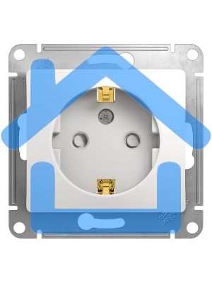 Механизм розетки 1-м СП Glossa 16А защ. шторки с заземл. бел. SchE GSL000145