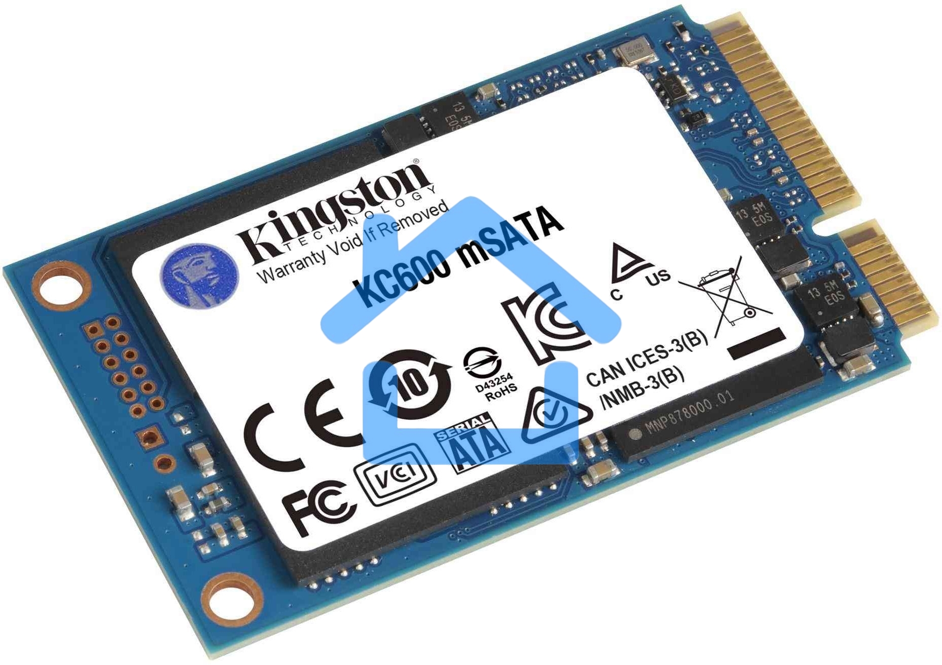 Накопитель SSD Kingston KC600, 512Gb, mSATA, R/W 550/520