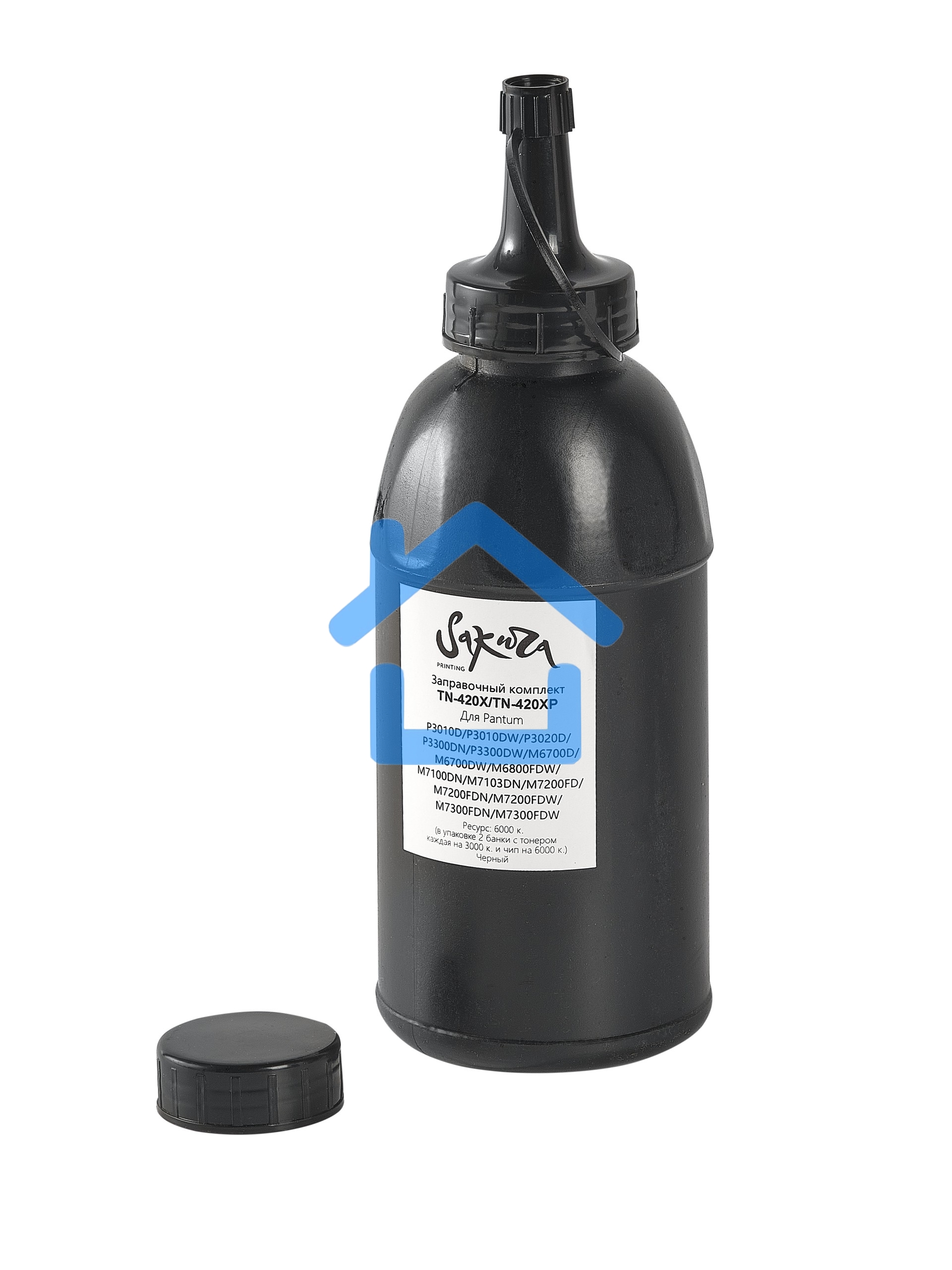 Заправочный комплект тонера с чипом Sakura ZKTN-420X для Pantum, черный, 392гр. ( в комплекте 2шт )