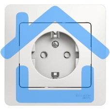 Розетка 1-м СП Glossa 16А защ. шторки с заземл. в сборе бел. SchE GSL000144