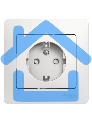 Розетка 1-м СП Glossa 16А защ. шторки с заземл. в сборе бел. SchE GSL000144