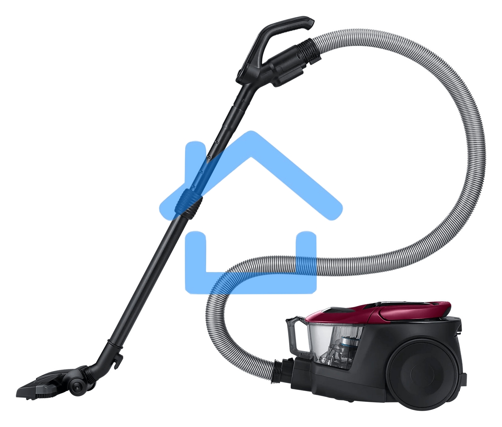 Пылесос Samsung VC18M31A0HP бордовый/черный, 380/1800 Вт, уборка сухая, пылесборник контейнер 2 л