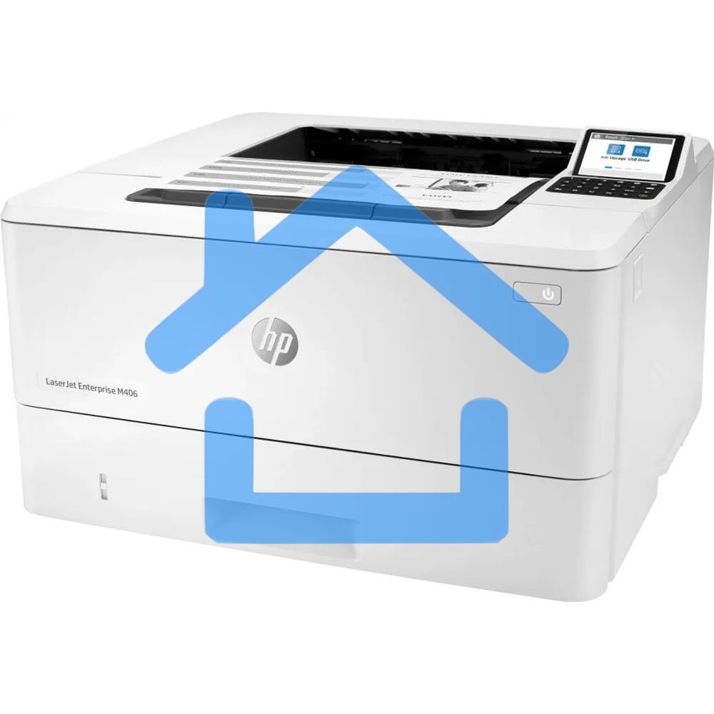 Принтер лазерный HP LaserJet Enterprise M406dn (3PZ15A), A4, ч/б, печ. до 40 стр/мин., 1200 x 1200 dpi, USB, RJ-45, Air Print, Mopria