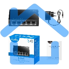 Коммутатор Cudy FS105 5-Port 10/100 Mbps Desktop Switch, 5 10/100M RJ45 Ports, Loop Detection, Metal Case, Power Saving, Plug & Play